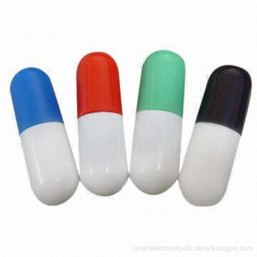 Pill-shaped USB flash drives
